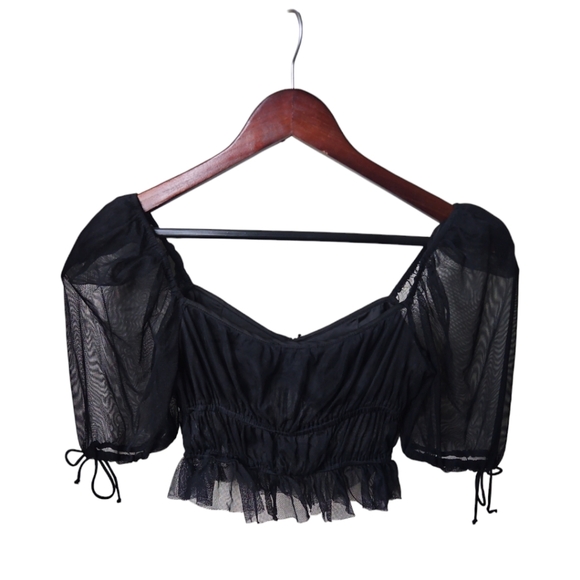 FOR LOVE & LEMONS | Sunshine Crop Top in Black ~ Size Small - Picture 4 of 6
